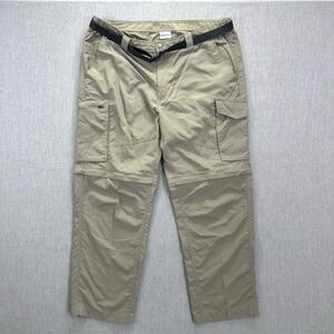Columbia Convertible Cargo Pants Men's 42x30 Beige Zip Off Shorts Hiking outdoor